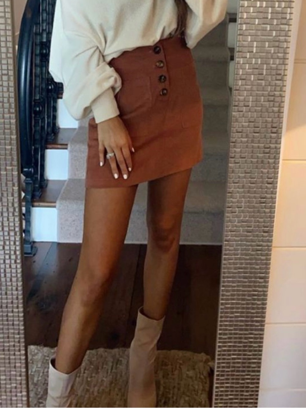 H&M Rust Brown Mini Skirt